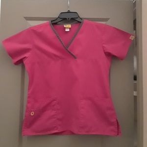 Hot Pink Scrub Top